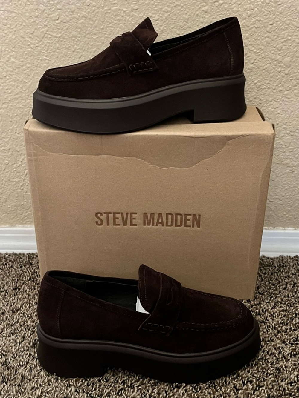 Steve Madden Women’s Jubal Suede Chocolate Brown Color Shoes Size-10M